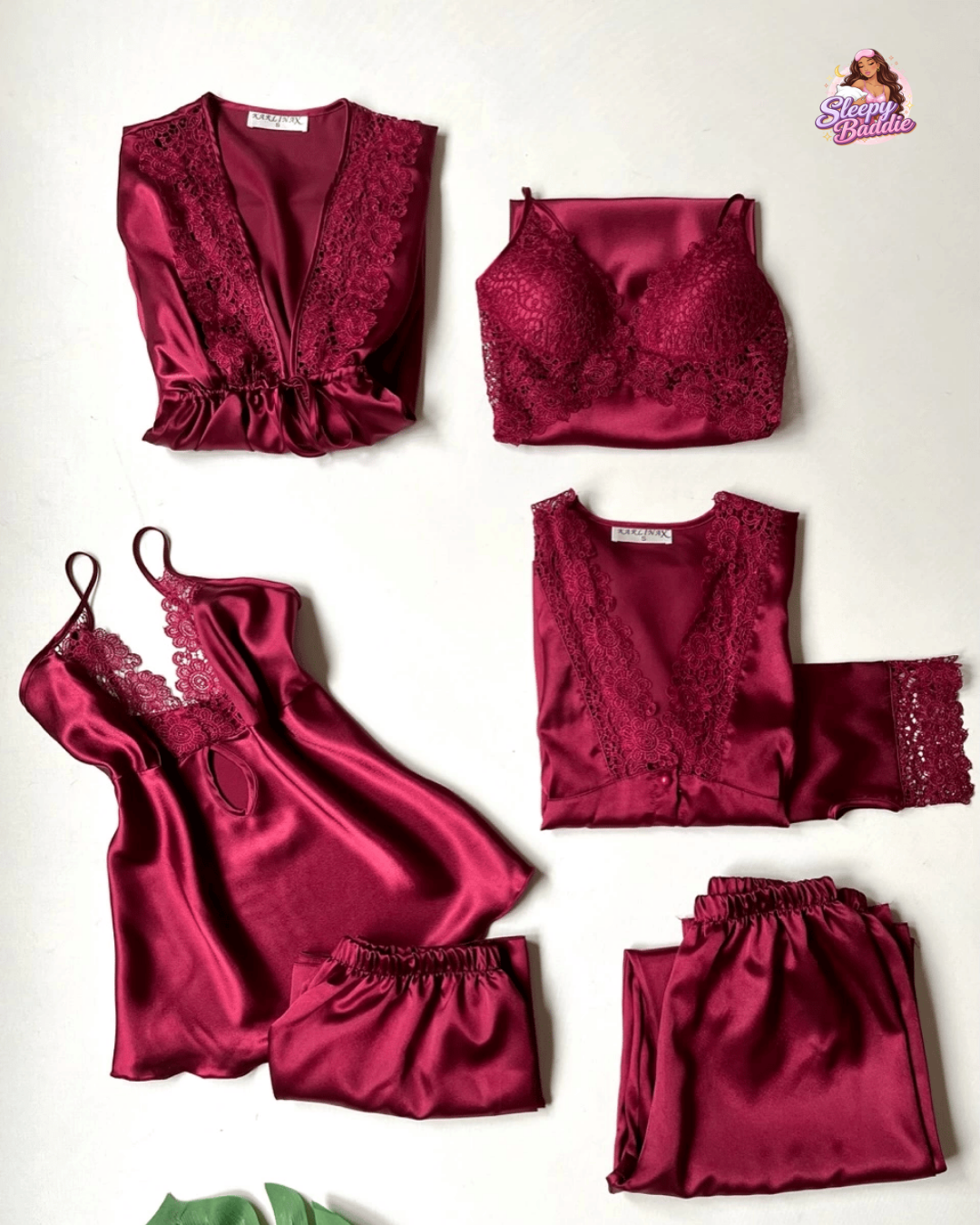 6-Piece Turkish Satin Nightgown Set | Soft, Elegant & Comfortable